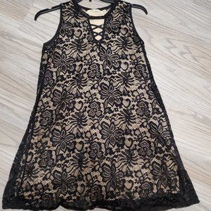 Liberty Love Black Lace Sleeveless Dress, Size L